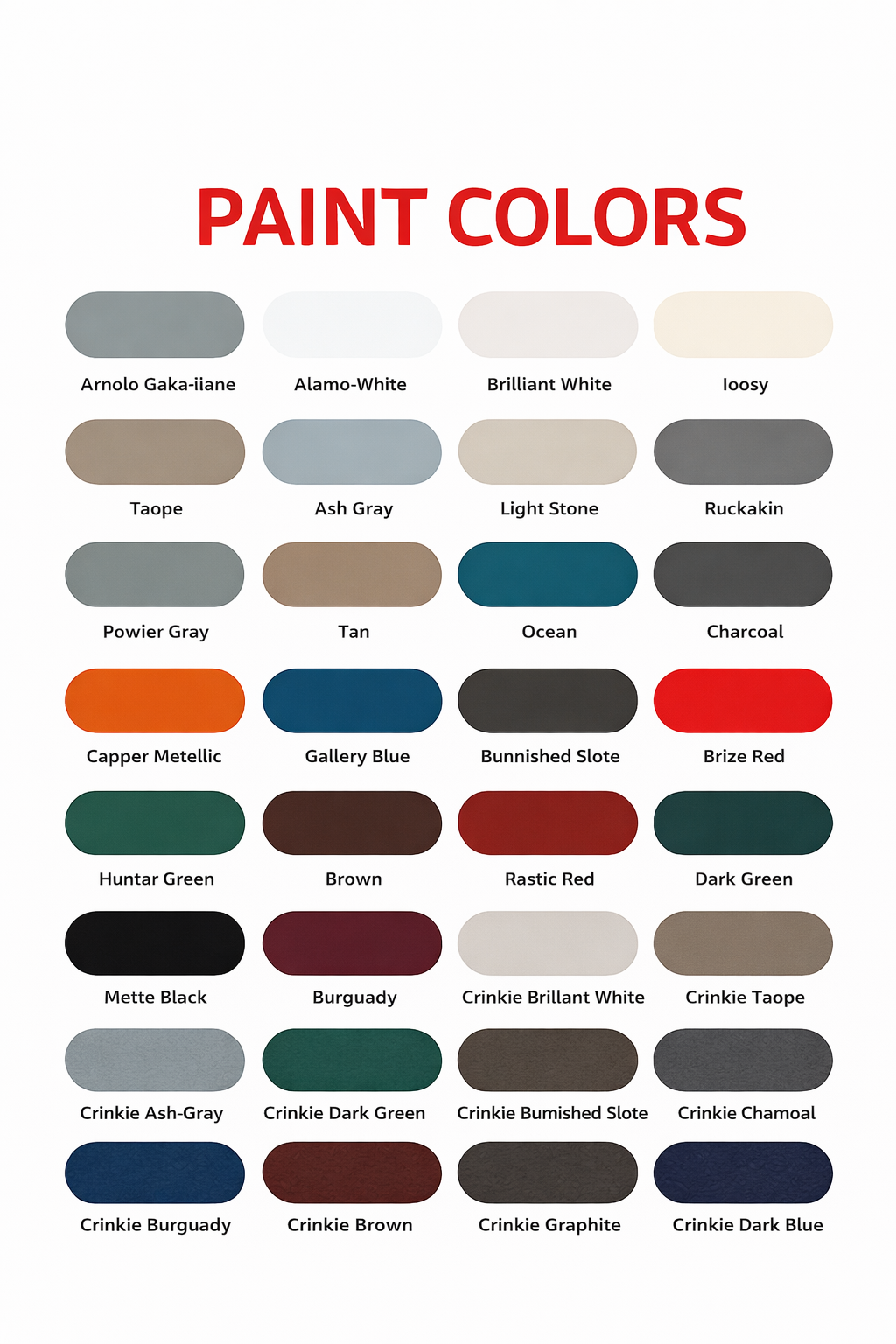 Dycon Industries Color Chart